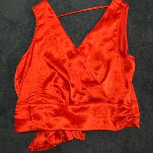 Vibrant Orange Sleeveless Top
